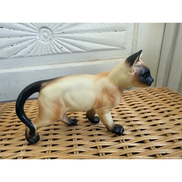 Vintage MCM Lefton Siamese Standing Cat Kitty Figurine - Picture 3 of 6